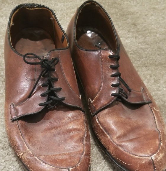 Vintage 1950's brown leather mens lace up shoe - Picture 1 of 3